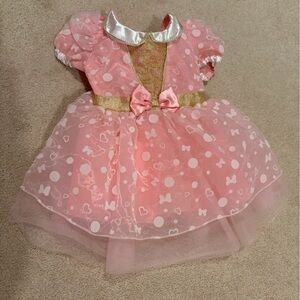 Disney Pink and Gold Dress with Elegant Trim
